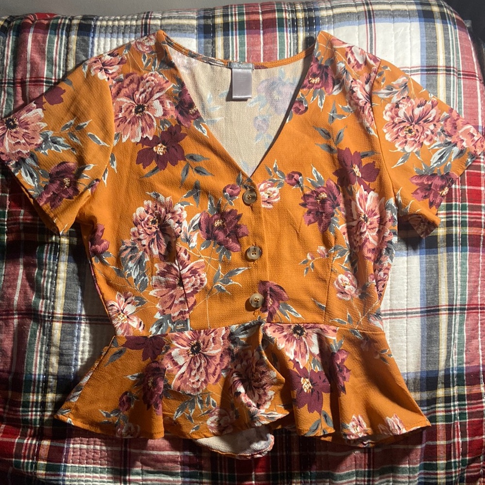 Orange Floral Top